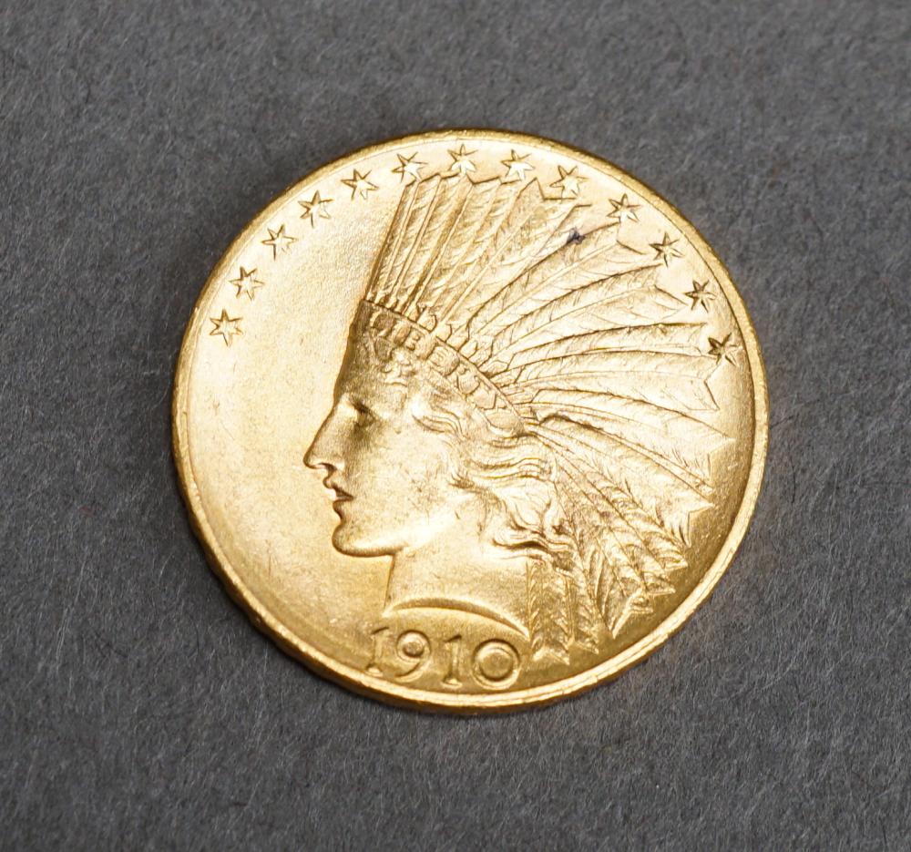 U S INDIAN HEAD 1910 D 10 GOLD 2e6c49