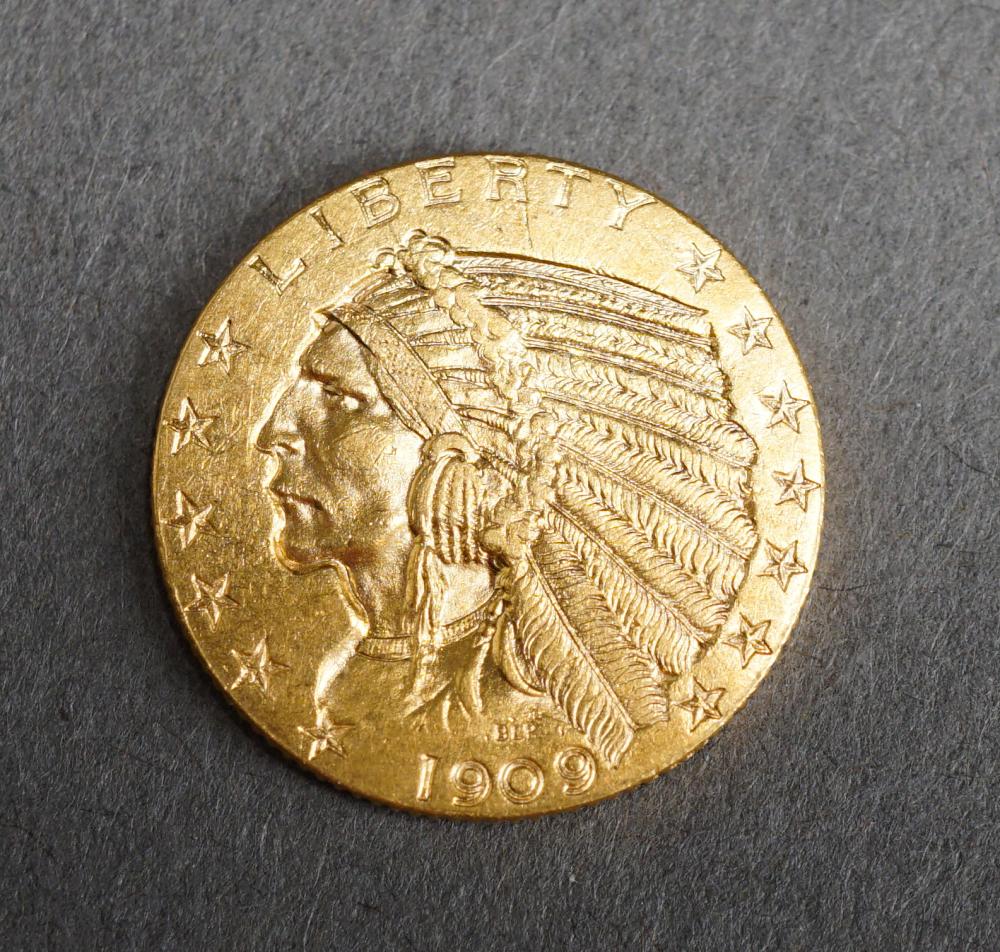 U S INDIAN HEAD 1909 5 GOLD COINU S  2e6c45