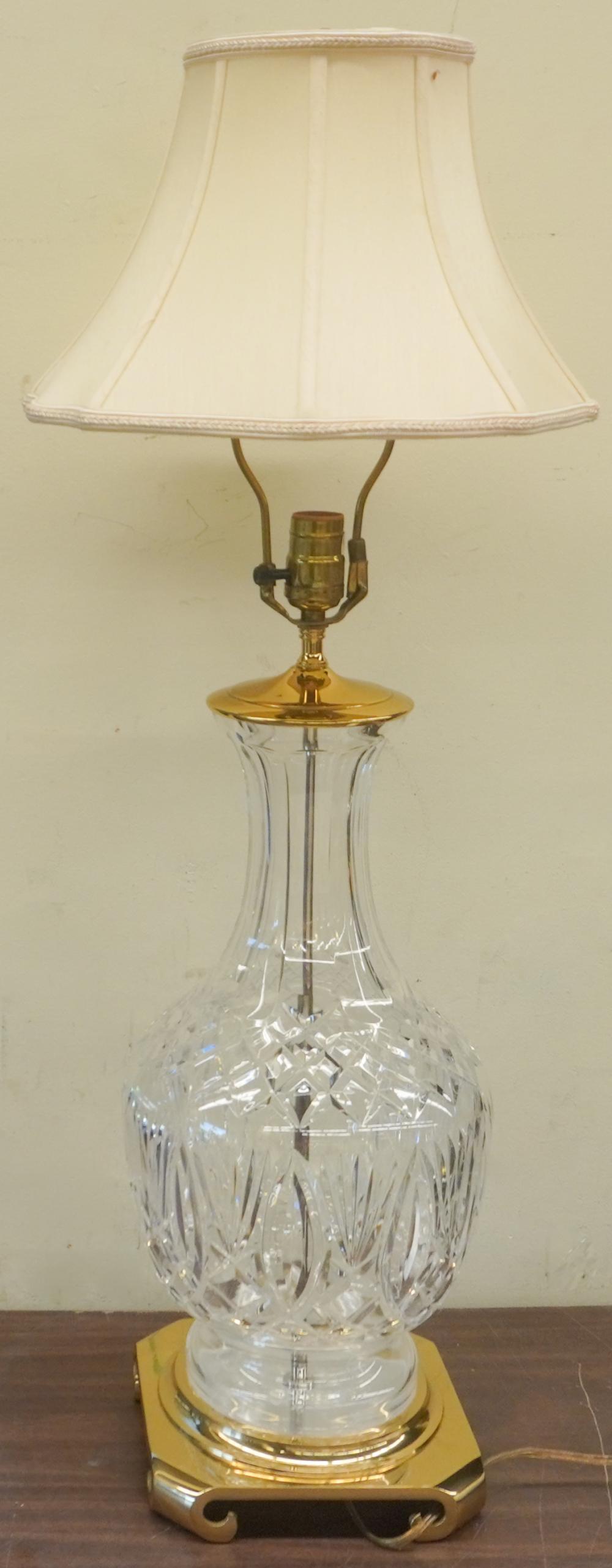 ANGLO-IRISH CUT CRYSTAL TABLE LAMP,