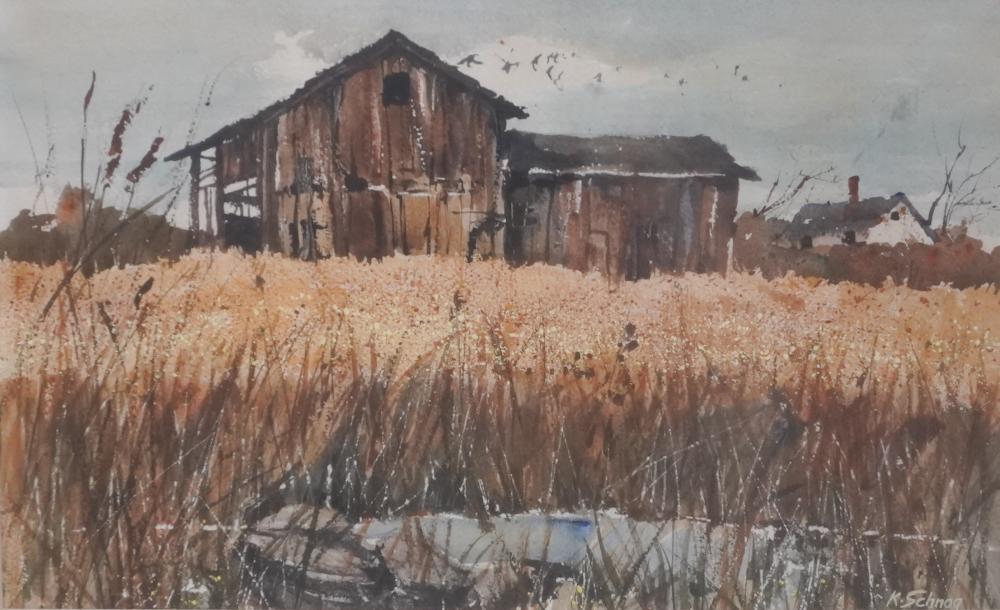 K. SCHNOG, DERELICT BARN IN FALL