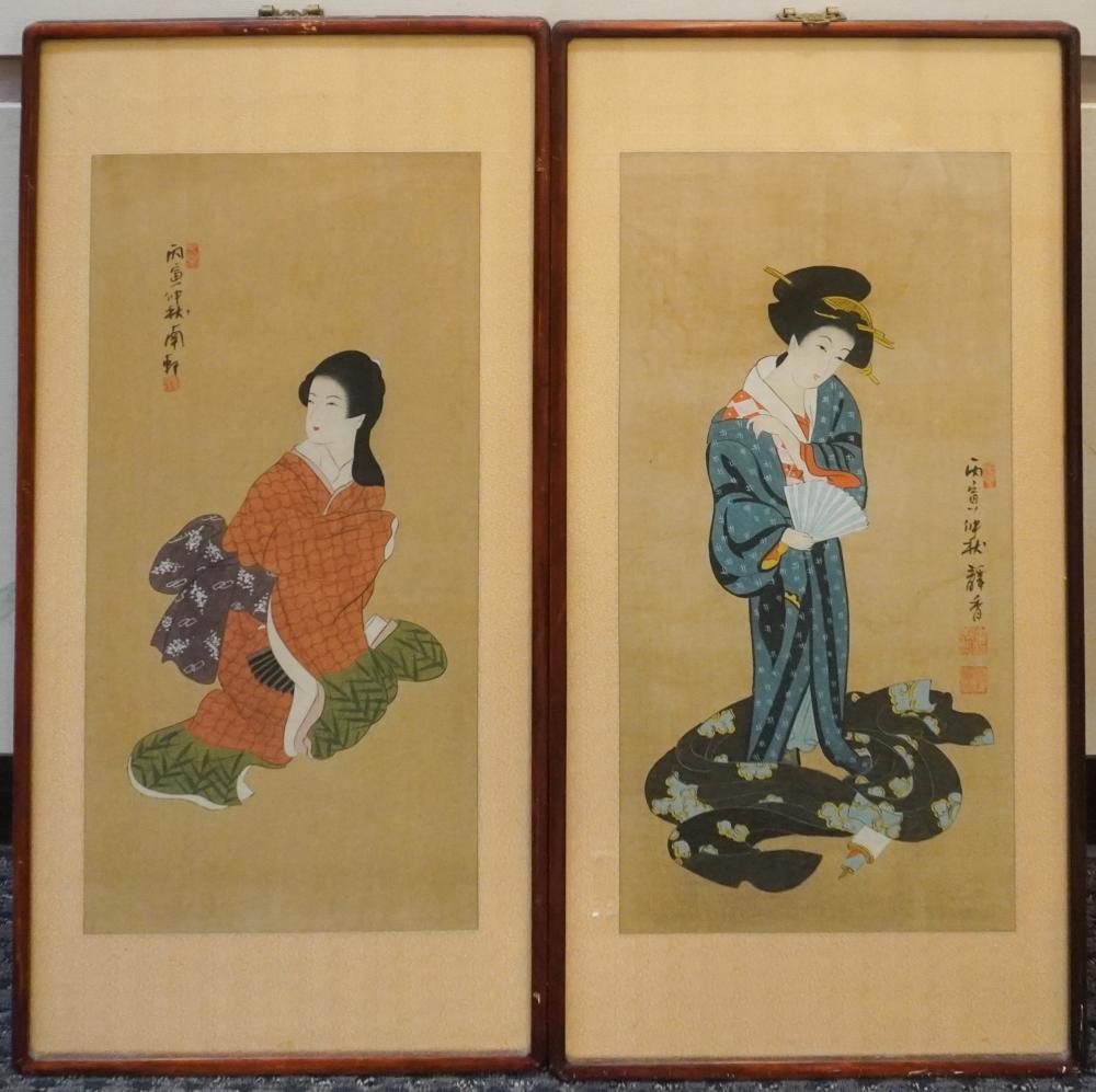 JAPANESE SCHOOL, PORTRAITS OF WOMEN,