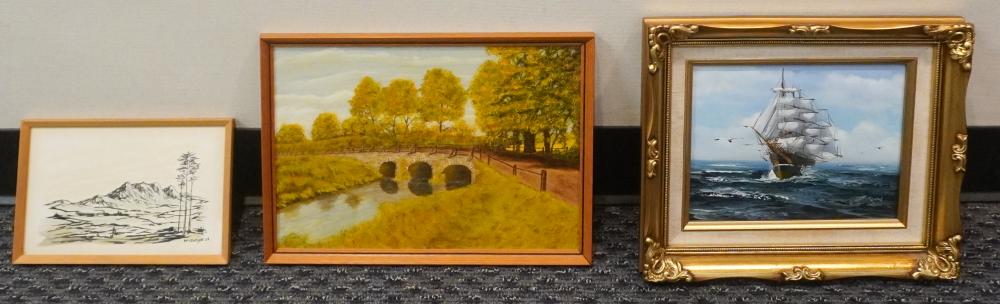 THREE ASSORTED FRAMED WORKS OF 2e6d26