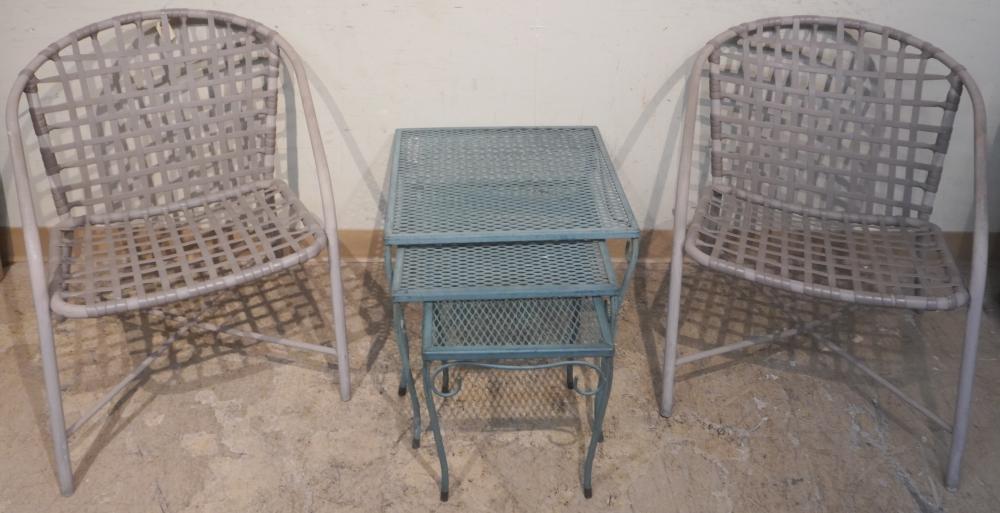 PAIR ALUMINUM OUTDOOR CHAIRS AND 2e6d40