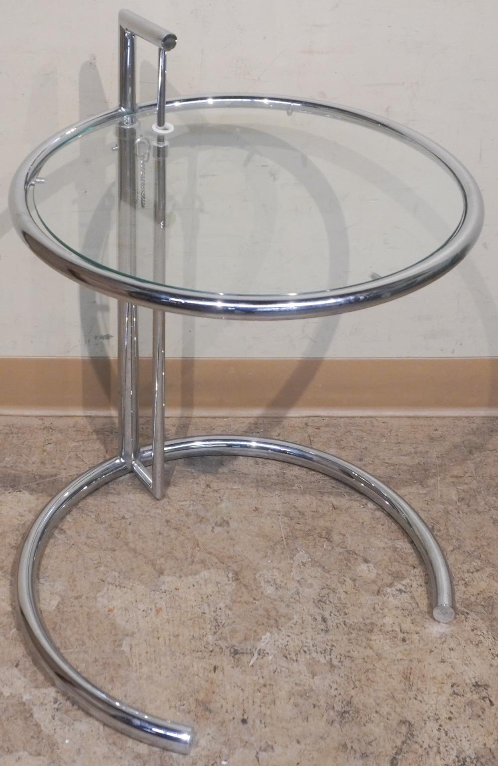 EILEEN GRAY STYLE CHROME AND GLASS