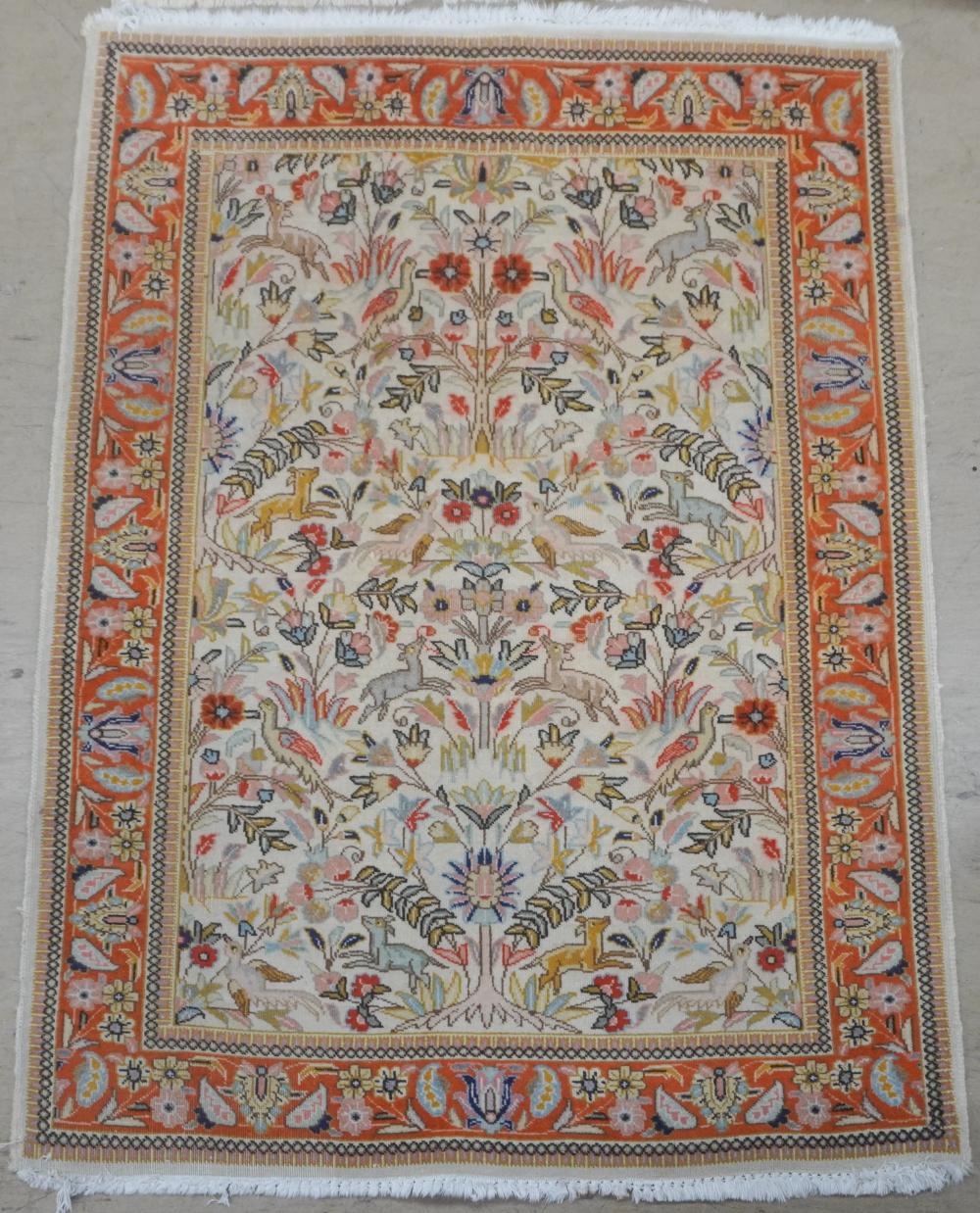 INDO TABRIZ PICTORIAL RUG 5 FT 2e6d52