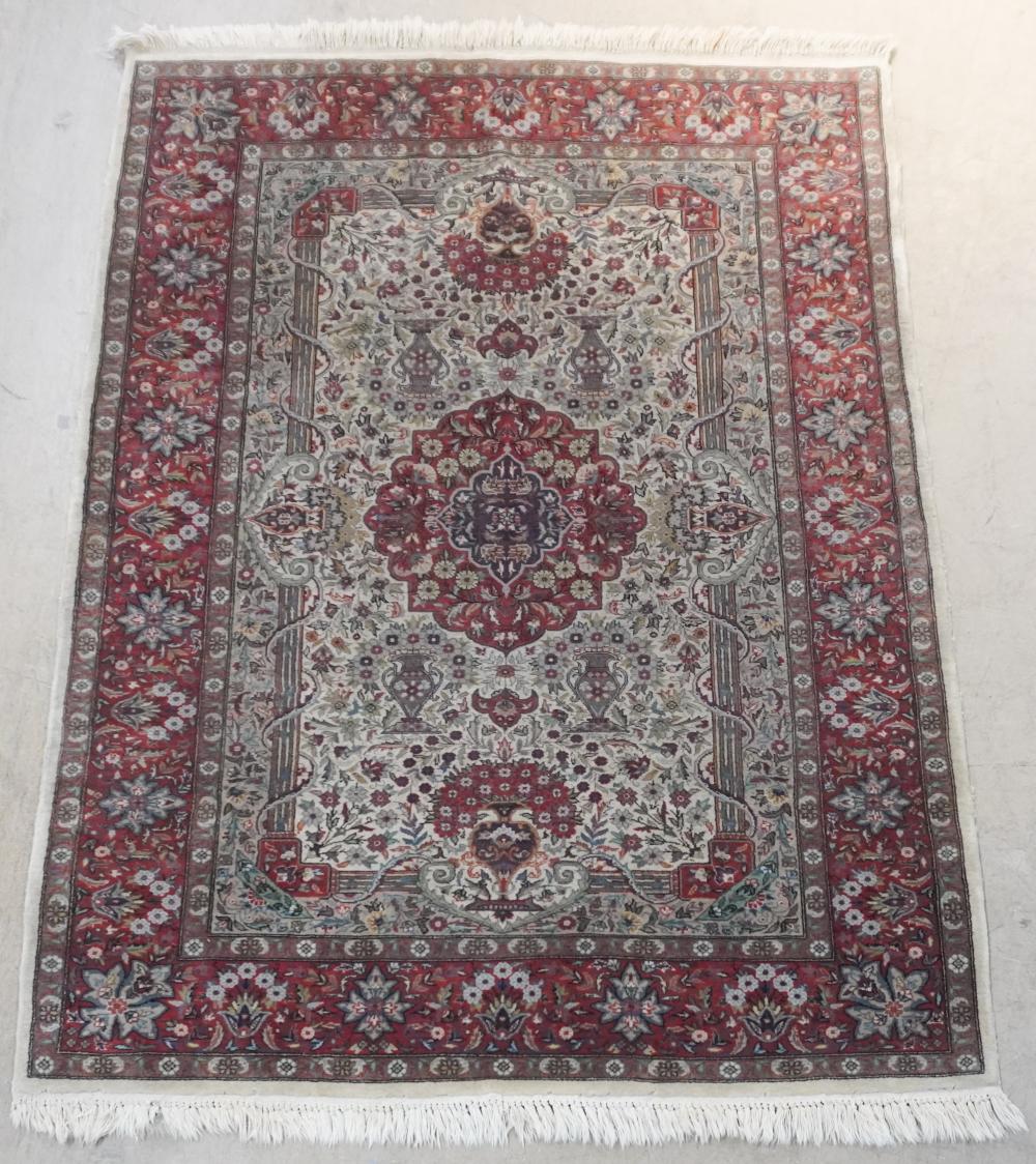 INDO-TABRIZ IVORY GROUND RUG 6