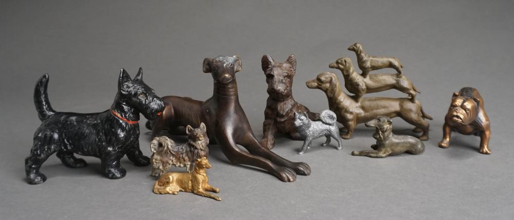 GROUP OF METAL DOG FIGURESGroup of Metal