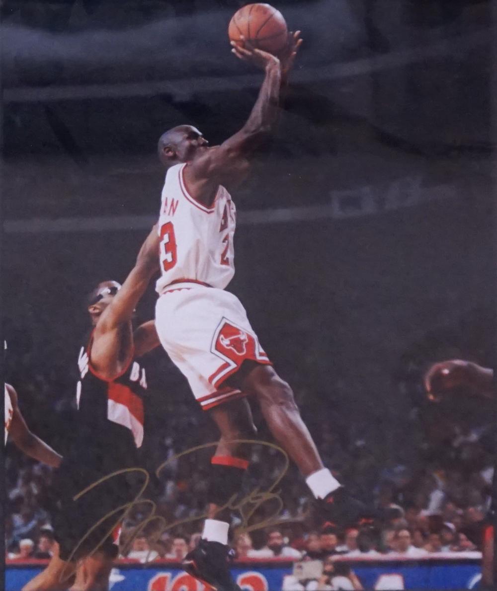 COLOR PHOTOGRAPH OF MICHAEL JORDAN,