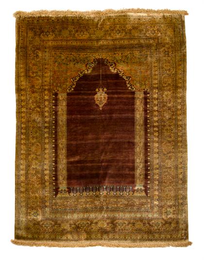 Silk Tabriz prayer rug    northwest