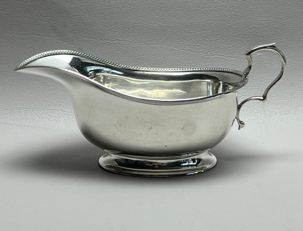 ENGLISH STERLING SILVER SAUCE BOAT,