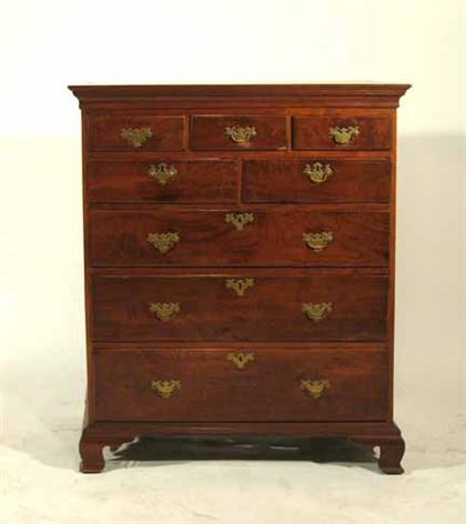 Chippendale walnut tall chest of