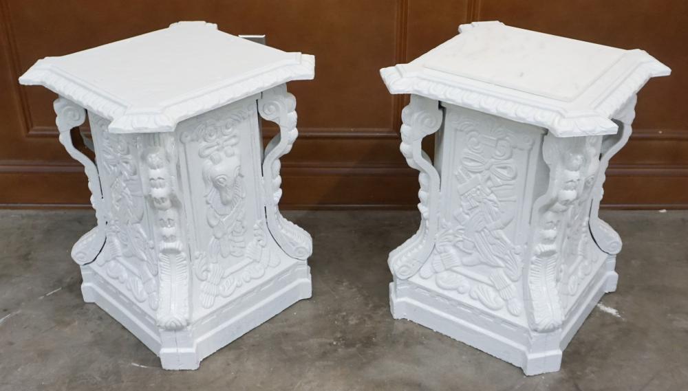 PAIR OF WHITE PAINTED CAST IRON