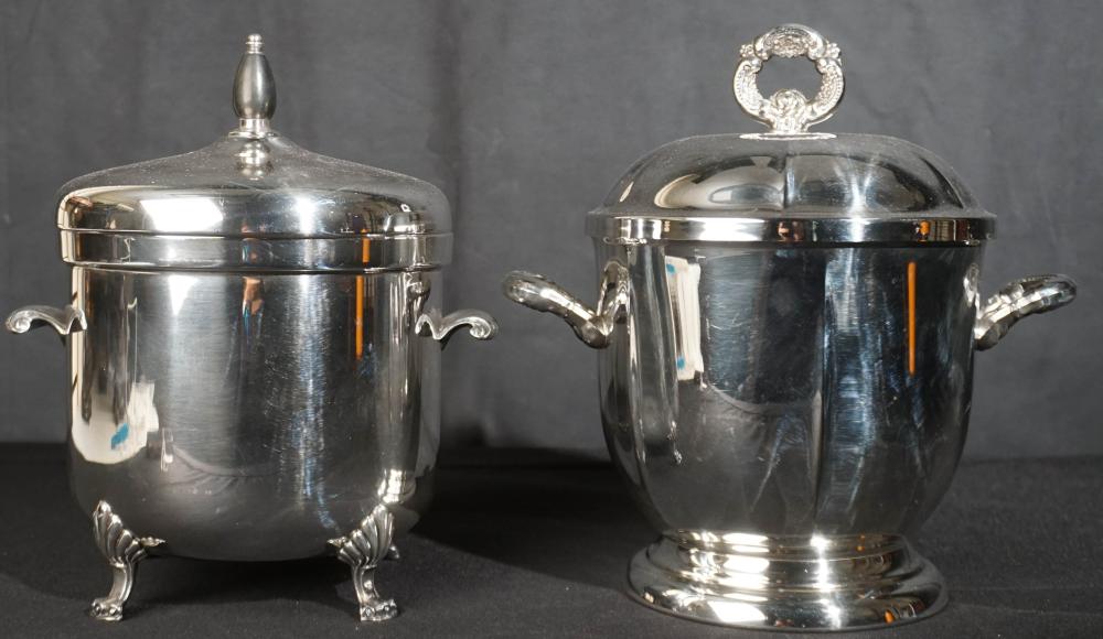 TWO SILVERPLATE ICE BUCKETS, H