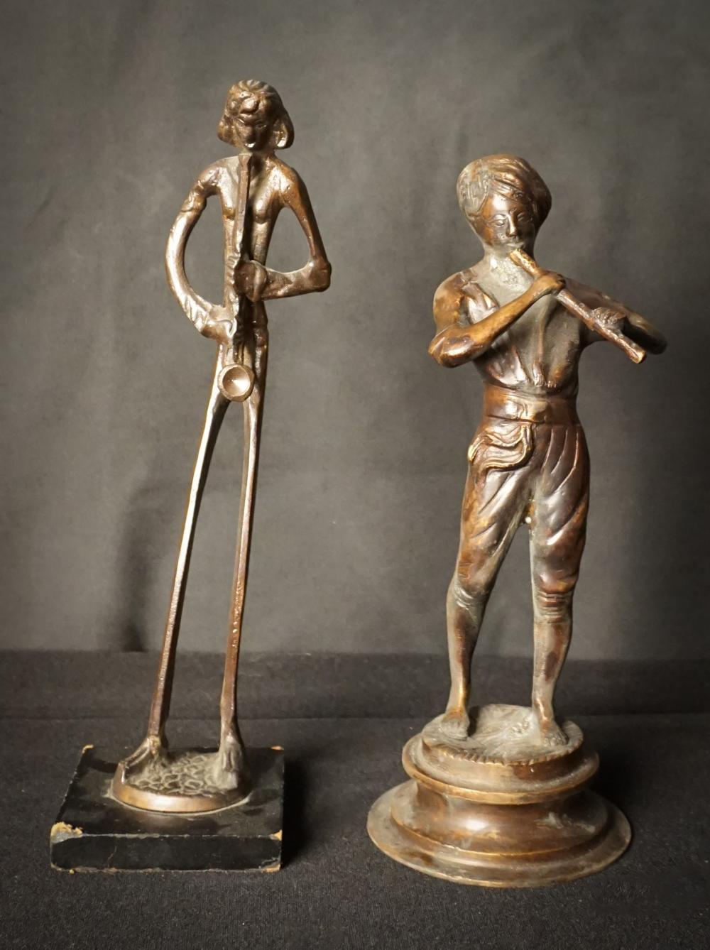 TWO PATINATED METAL FIGURES OF 2e7078