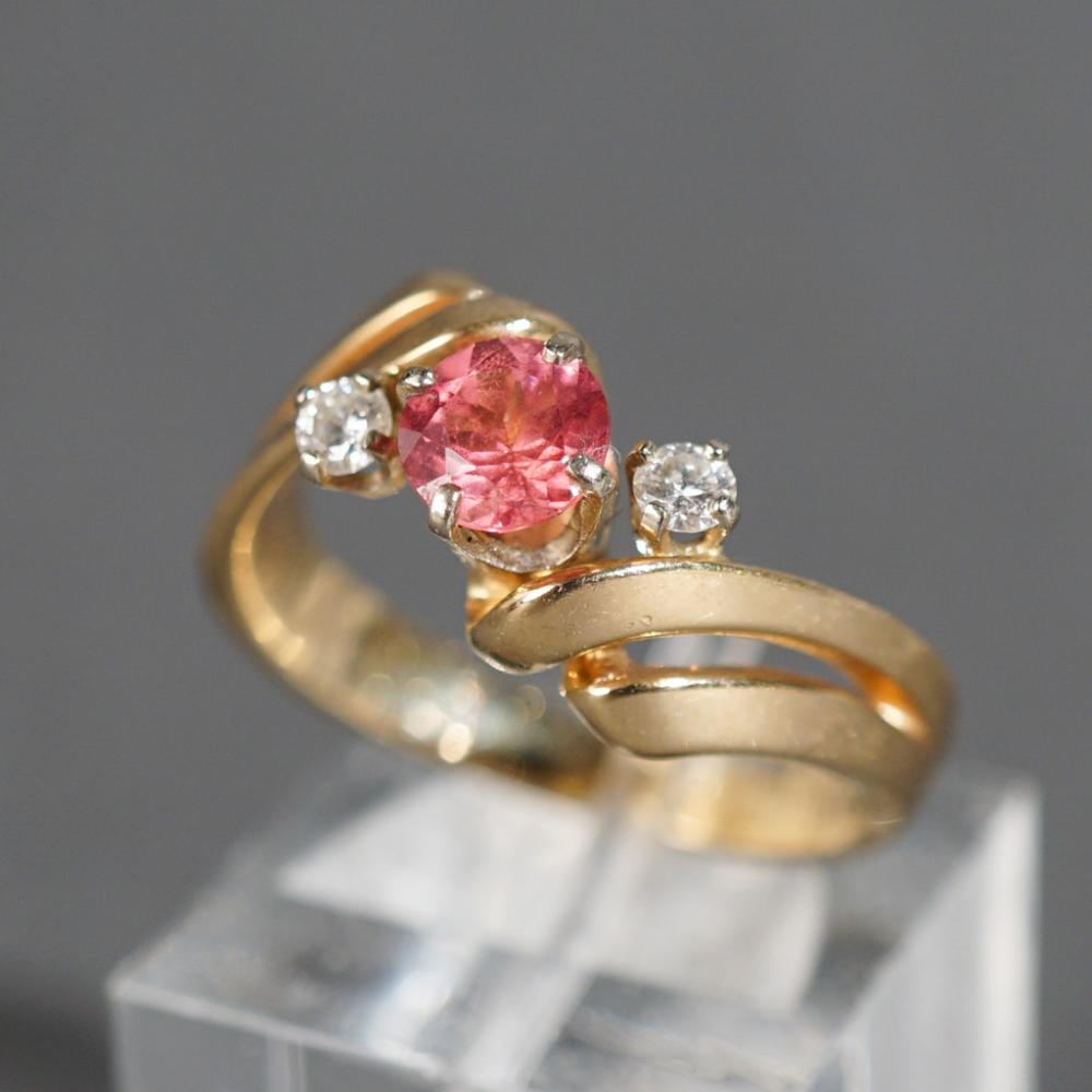 14-KARAT YELLOW-GOLD, PINK TOURMALINE