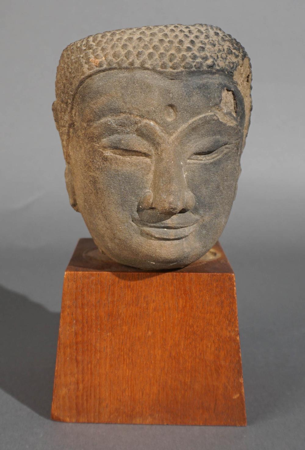 SOUTHEAST ASIAN CARVED STONE BUST 2e716f
