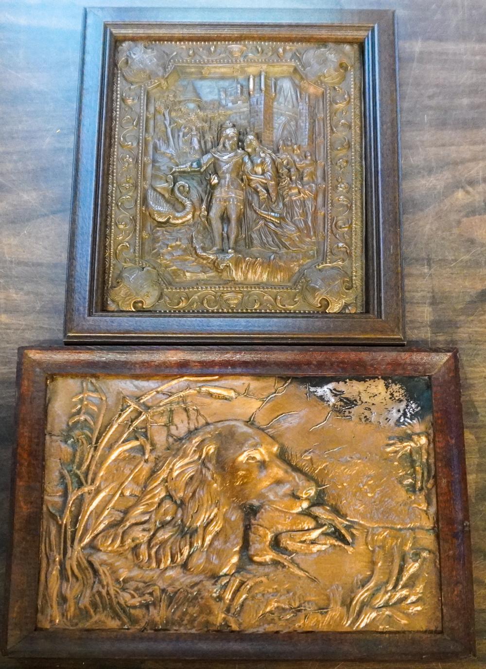 TWO CONTINENTAL BRONZE RELIEF PLAQUESTwo