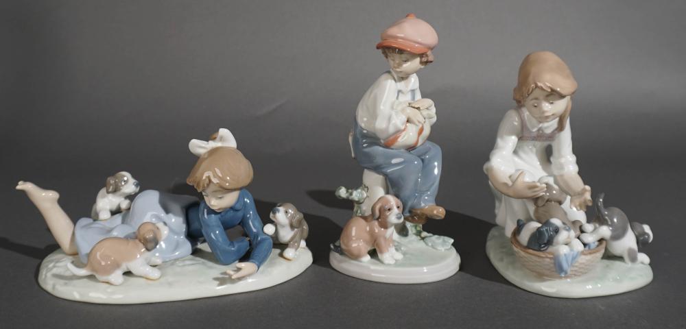 GROUP OF THREE LLADRO PORCELAIN FIGURAL