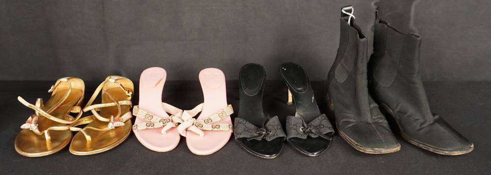 THREE PAIRS OF GUCCI SANDALS AND A PAIR