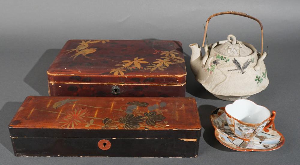TWO JAPANESE LACQUERED COVERED