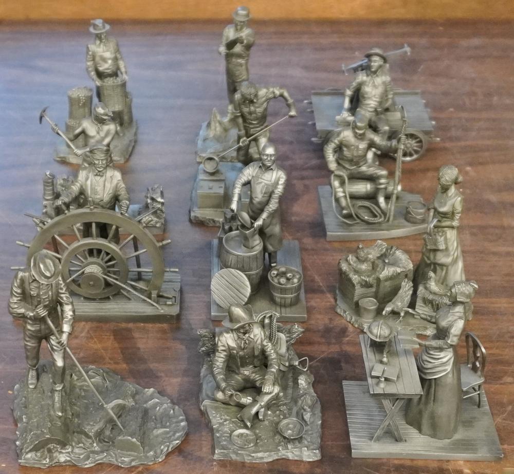 GROUP OF RON HINOTE PEWTER FIGURINES,