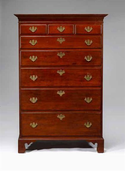 Chippendale cherry tall chest  4a500