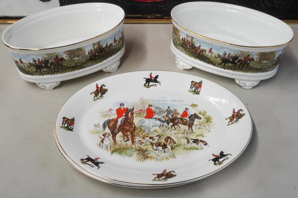 PAIR STAFFORDSHIRE HUNTING SCENE