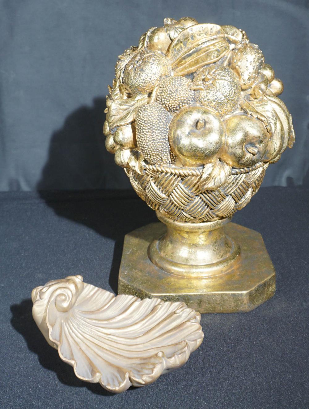 GILT COMPOSITION BASKET OF FRUIT