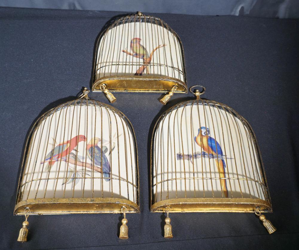 THREE CONTEMPORARY GILT METAL BIRD 2e7216