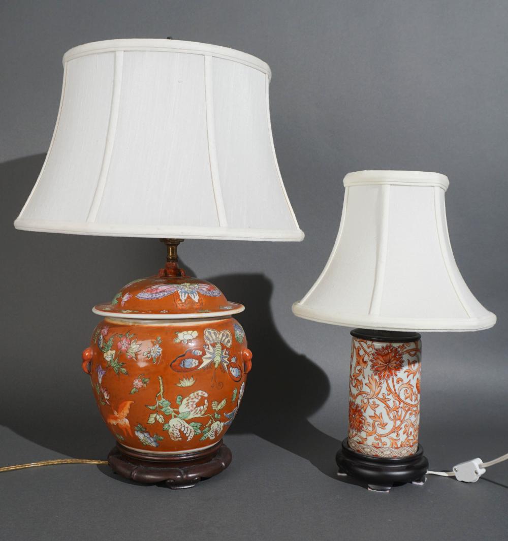 TWO CHINESE PORCELAIN TABLE LAMPSTwo 2e725e