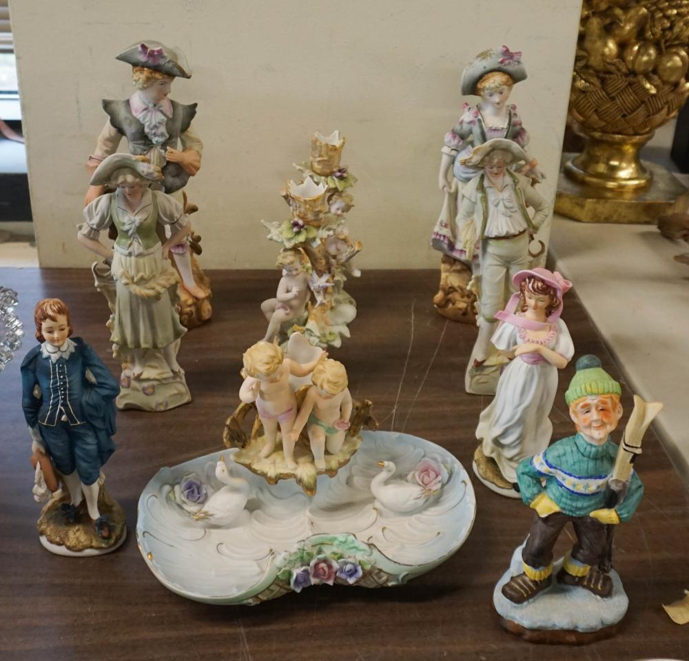 TEN BISQUE FIGURINES H OF TALLEST: