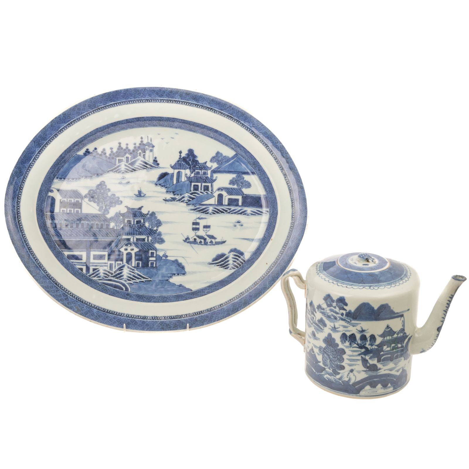 CHINESE EXPORT BLUE WHITE PLATTER 2e9a1a
