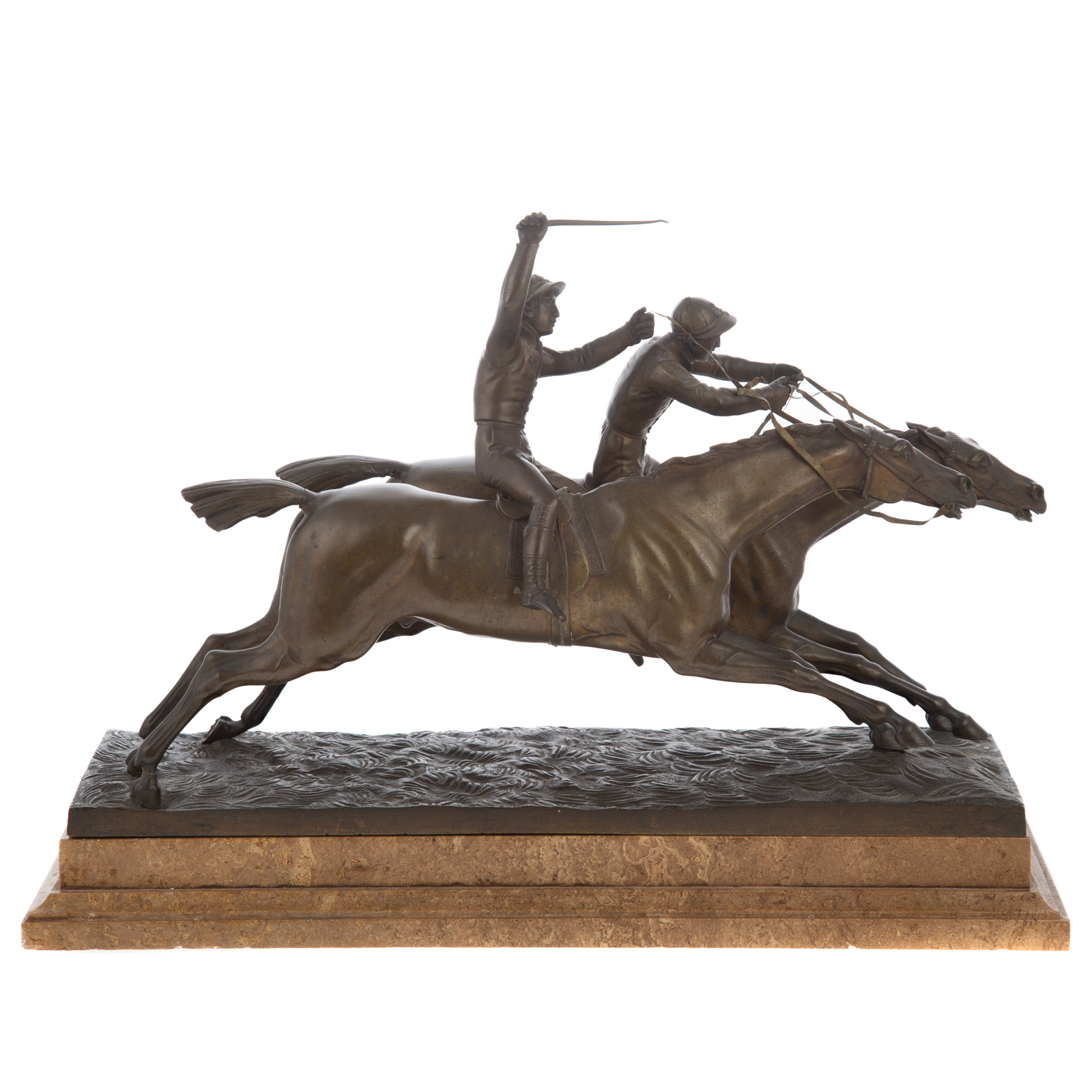 BRONZE FIGURAL GROUP OF TWO RACING 2e9a46