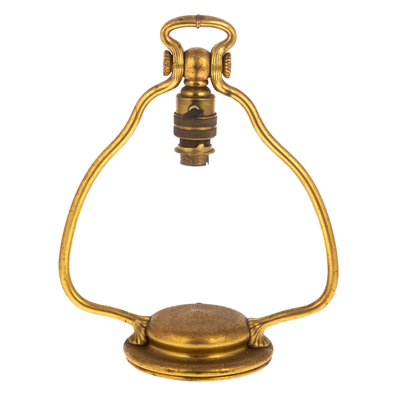 TIFFANY GILT BRONZE HARP DESK LAMP