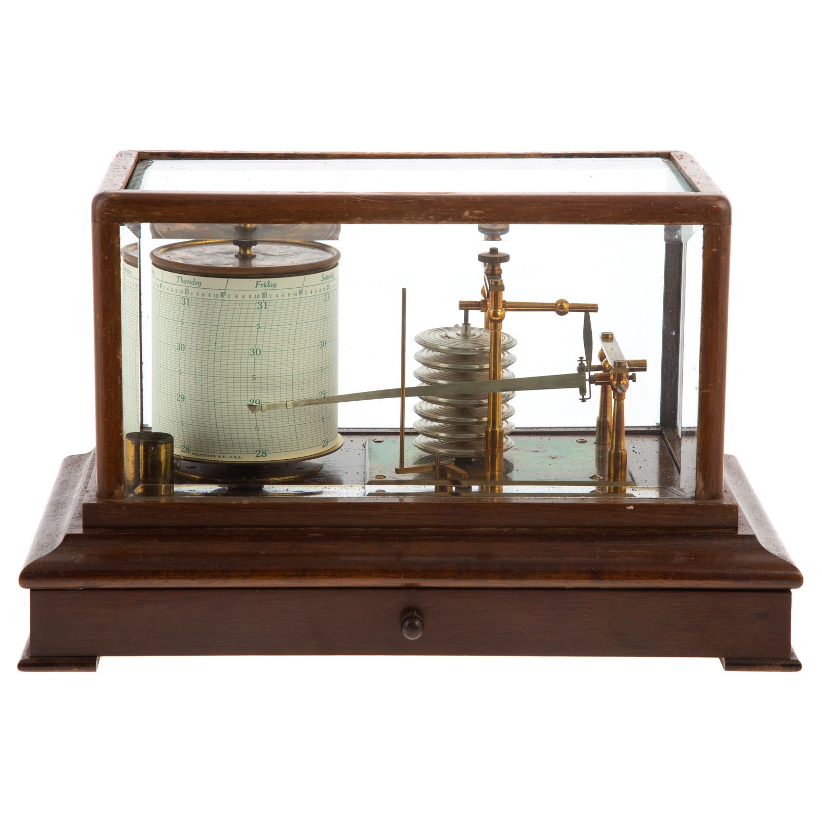 MAHOGANY CASED BAROGRAPH 20th century;