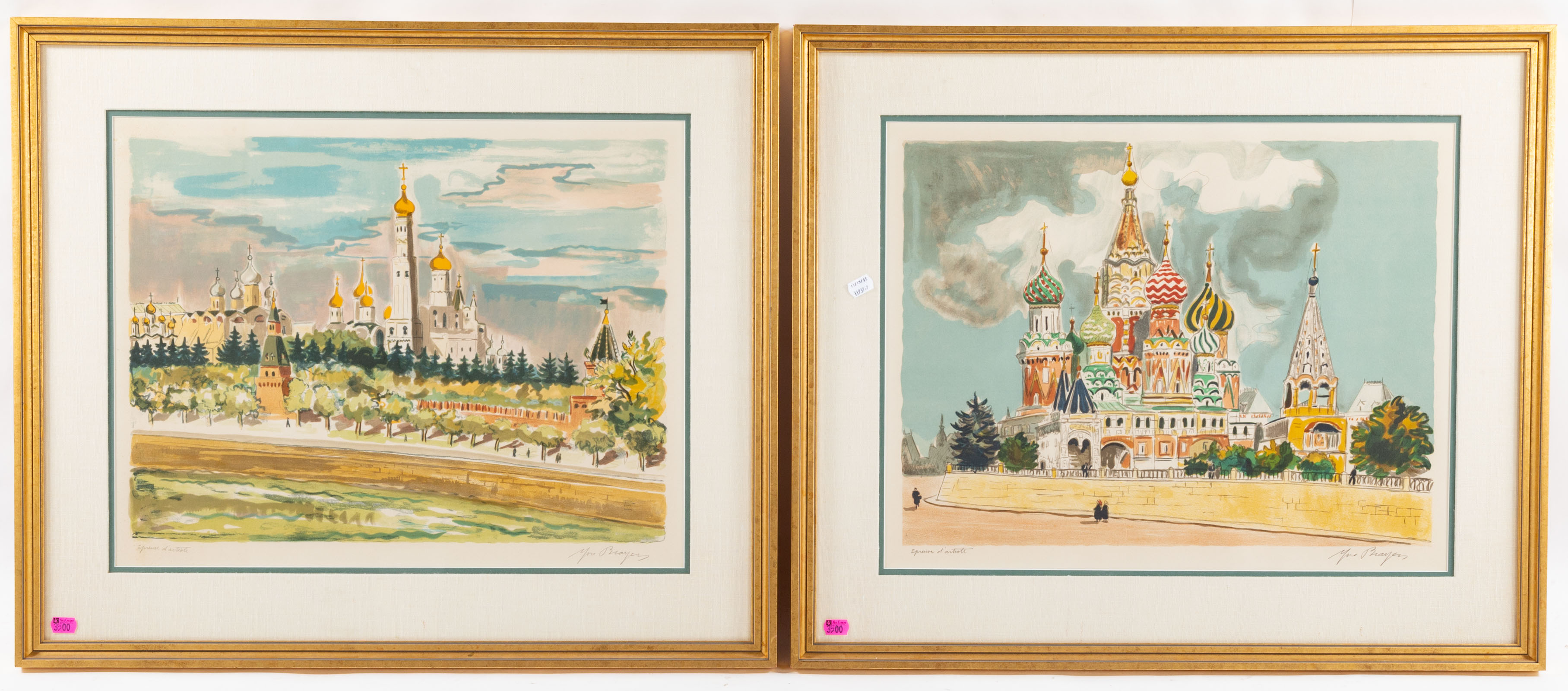 YVES BRAYER. TWO COLOR LITHOGRAPHS
