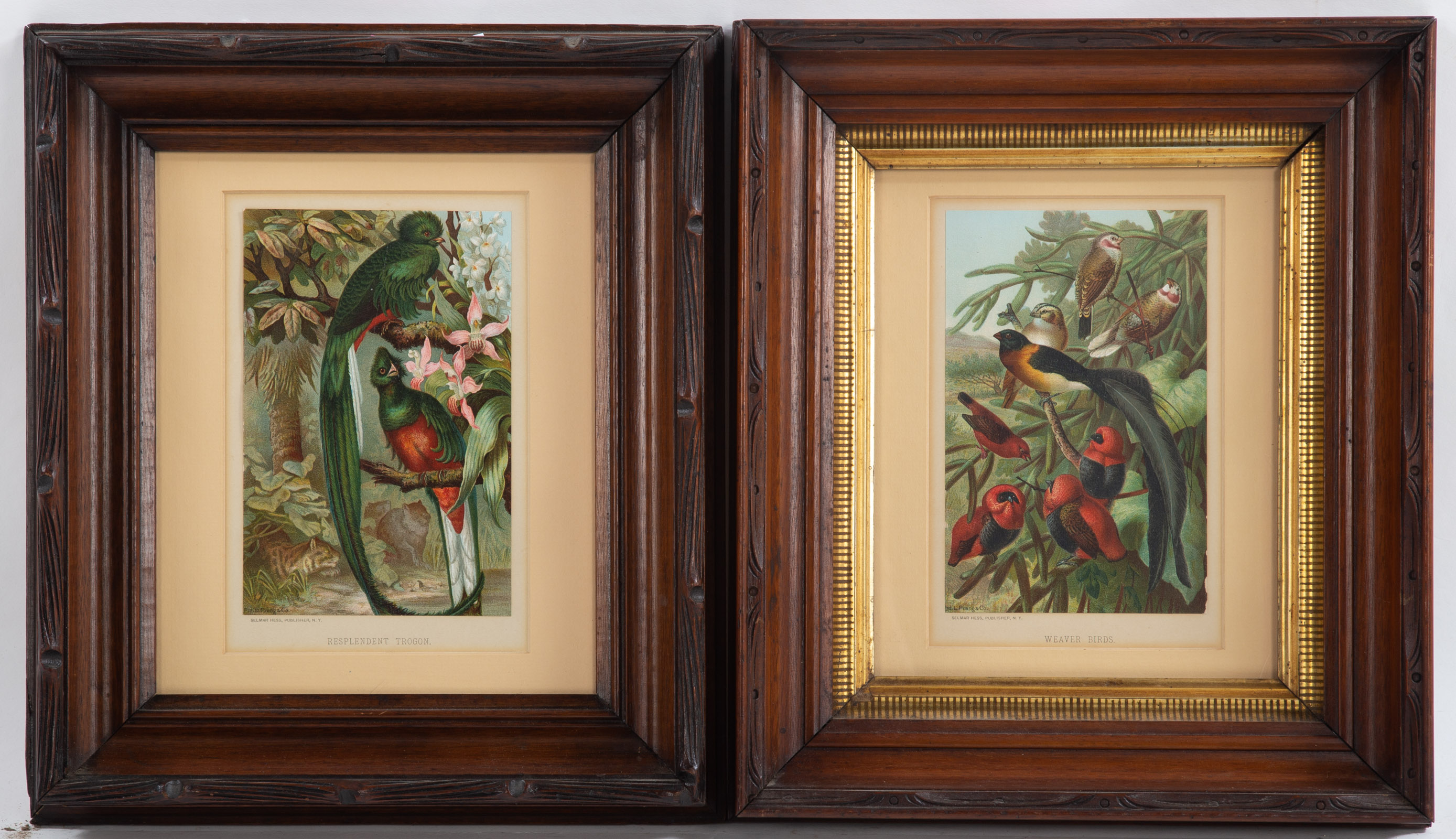 A PAIR OF 19TH C. FRAMED CHROMOLITHOGRAPHS