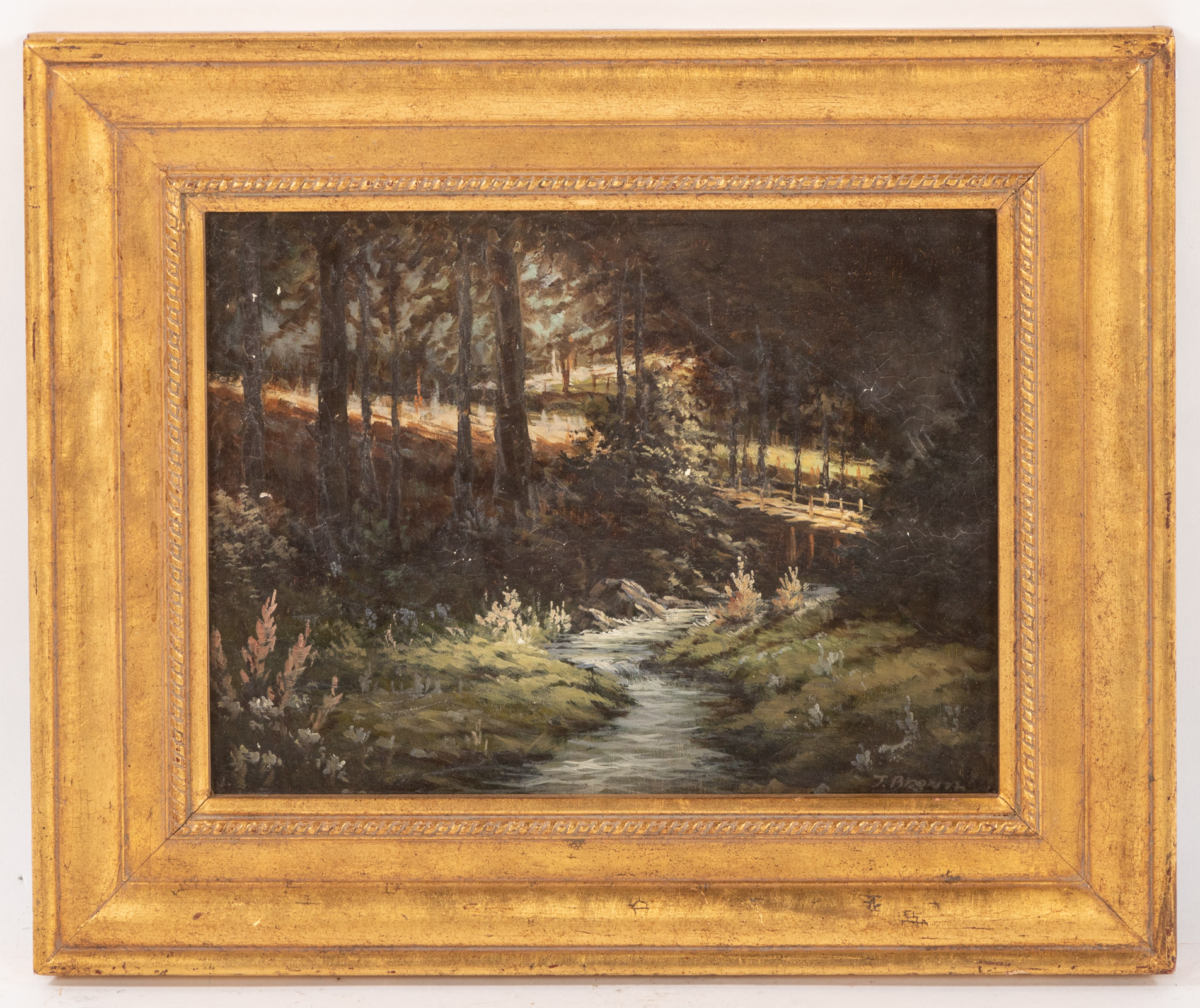 J BROWN LANDSCAPE WITH STREAM  2e9b53