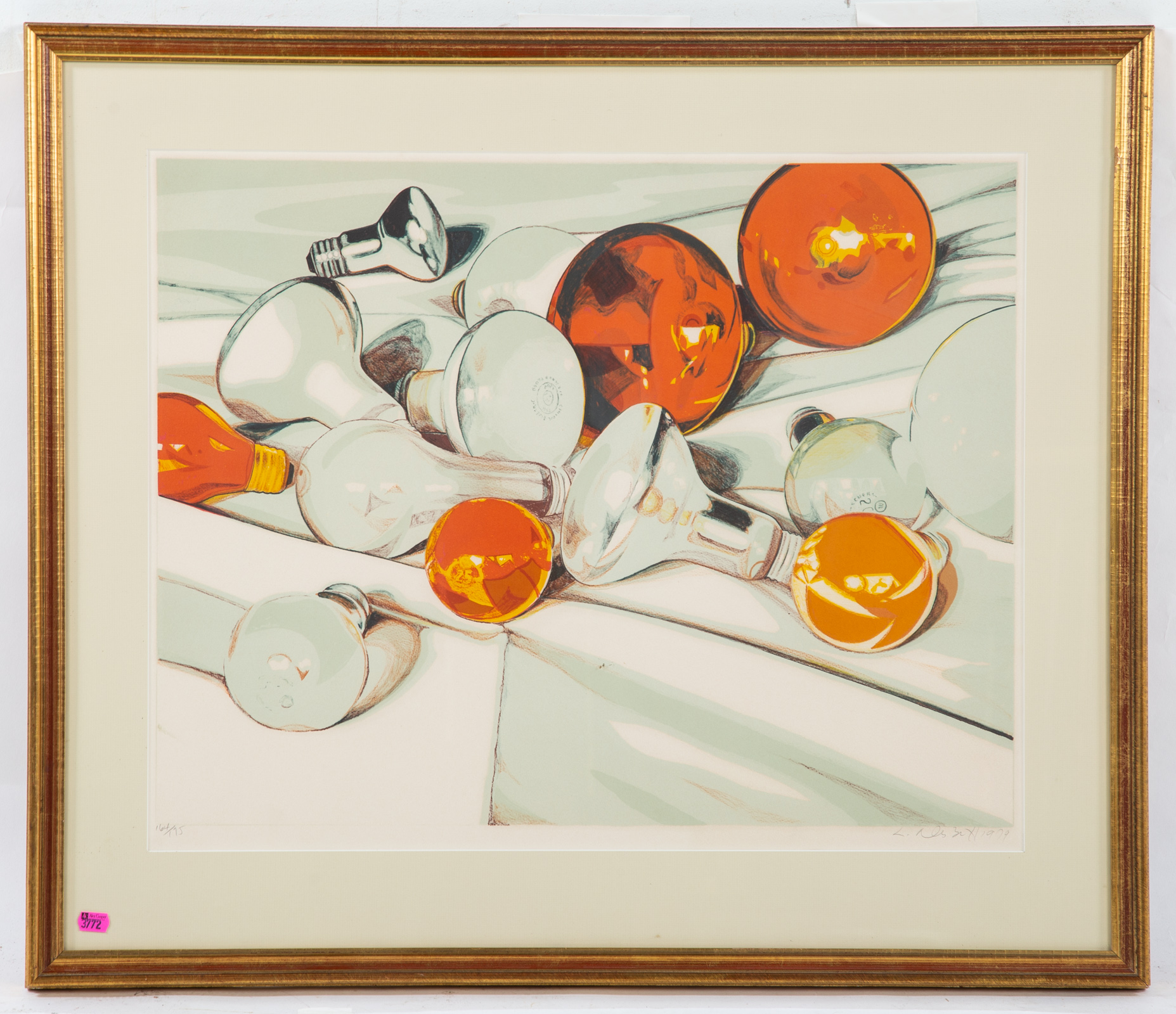 LOWELL NESBITT. "LIGHTBULBS," LITHOGRAPH