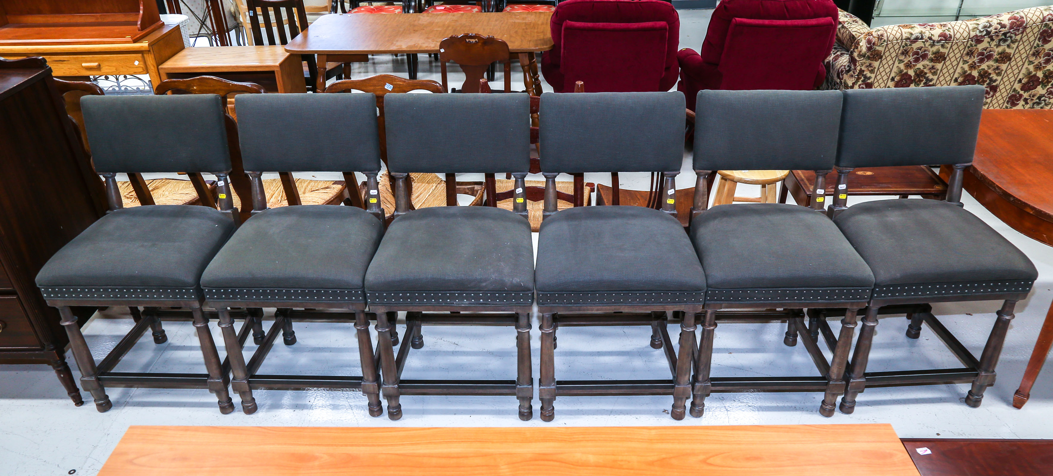 SET OF SIX DINETTE SIDE CHAIRS