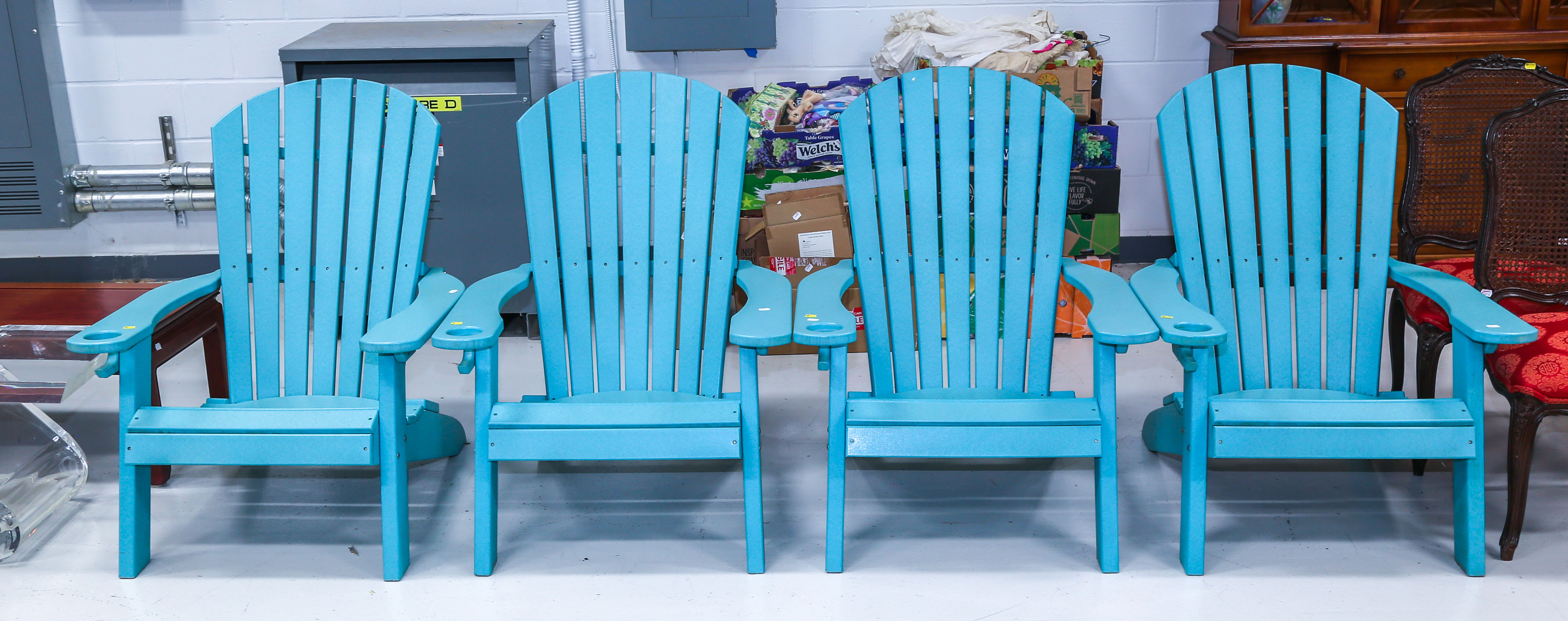 SET OF FOUR ADIRONDACK STYLE LAWN CHAIRS