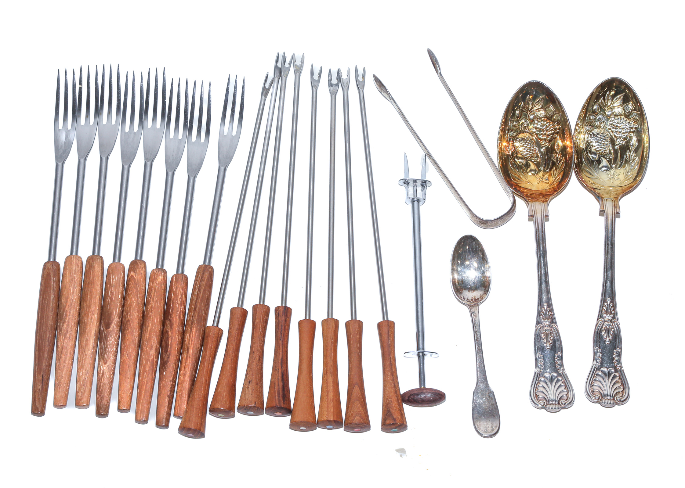 ASSORTED SILVER FLATWARE Including