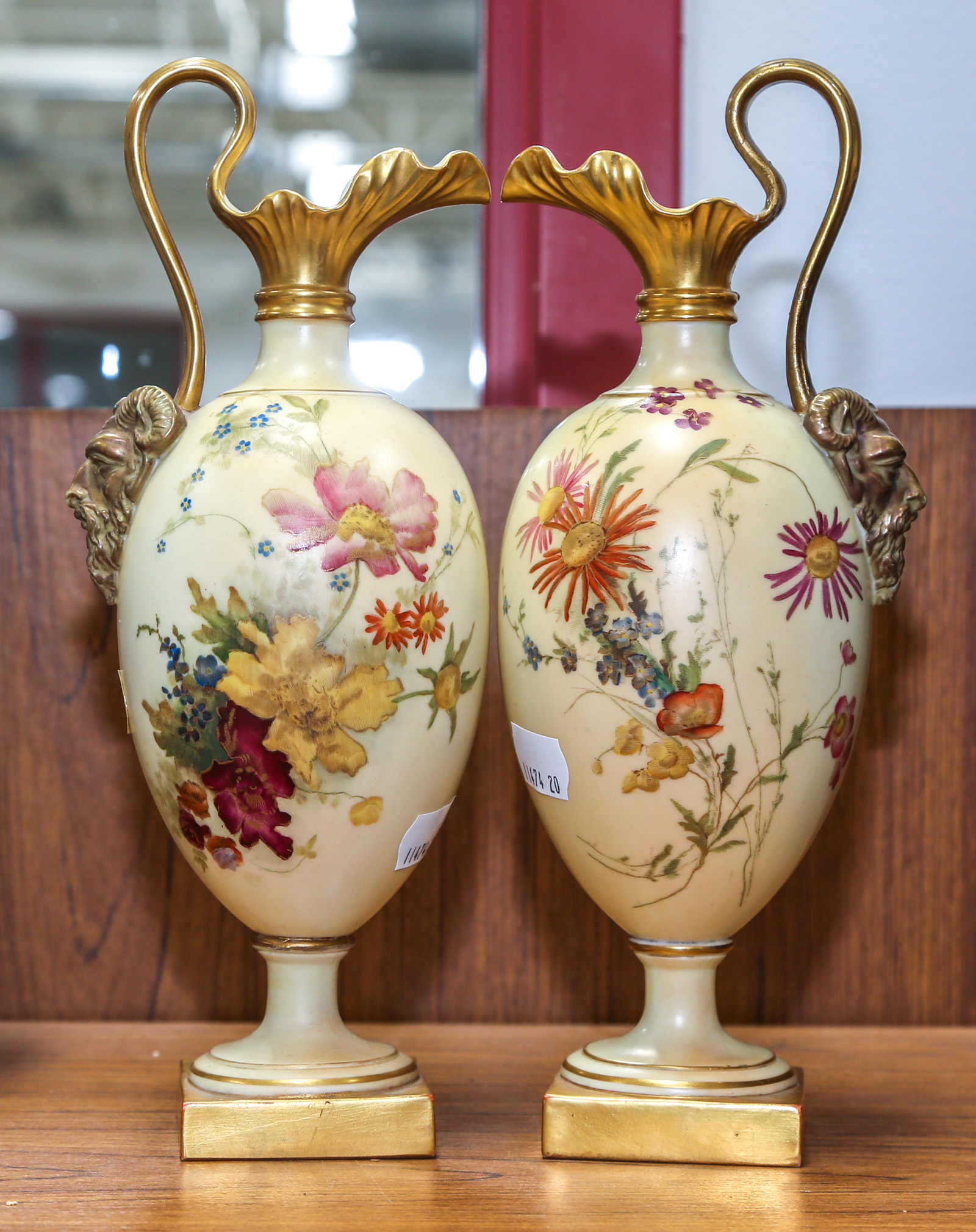 A PAIR OF ROYAL WORCESTER HEBE