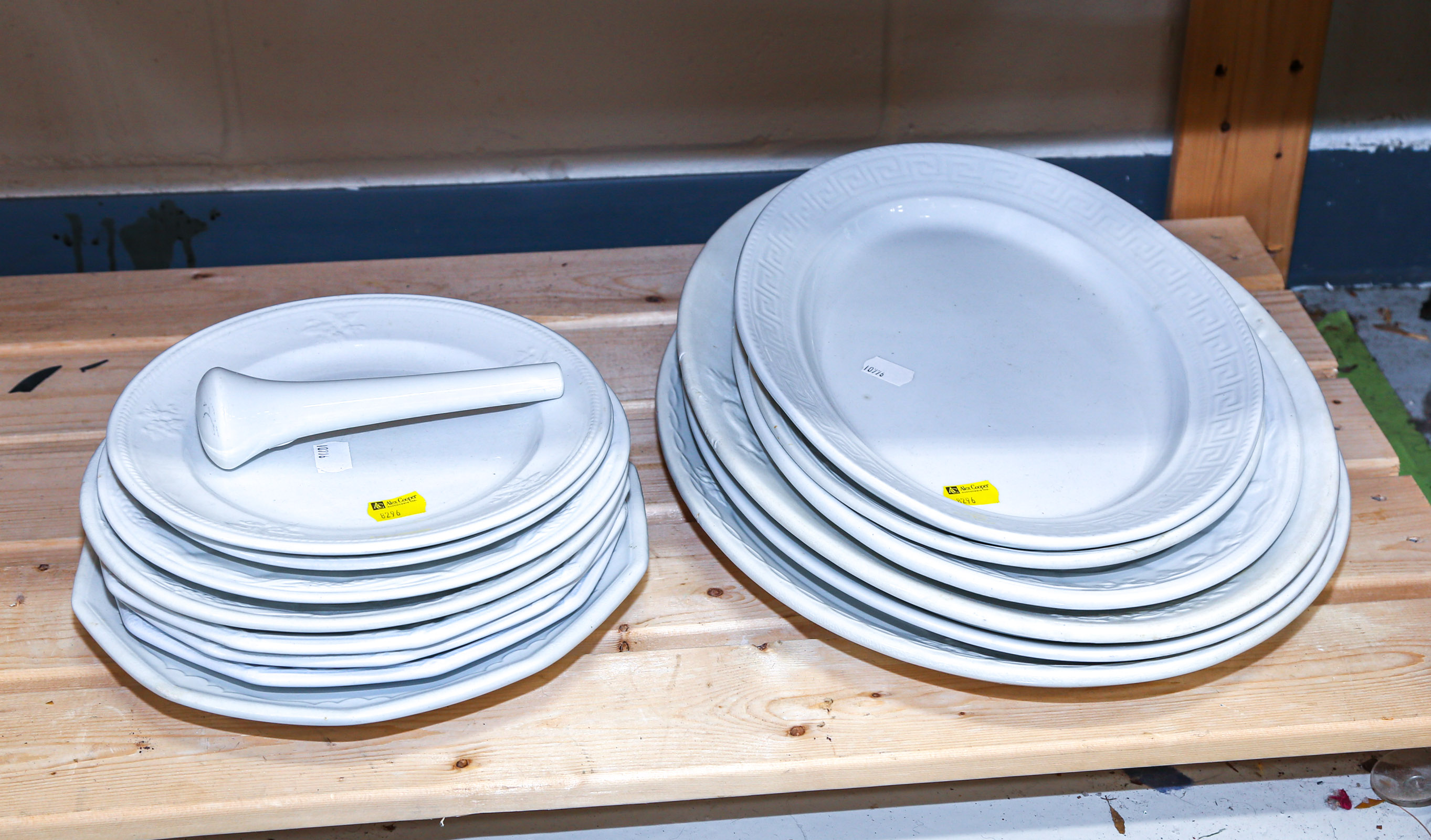 SELECTION OF WHITE IRONSTONE DISHES 2e9cff