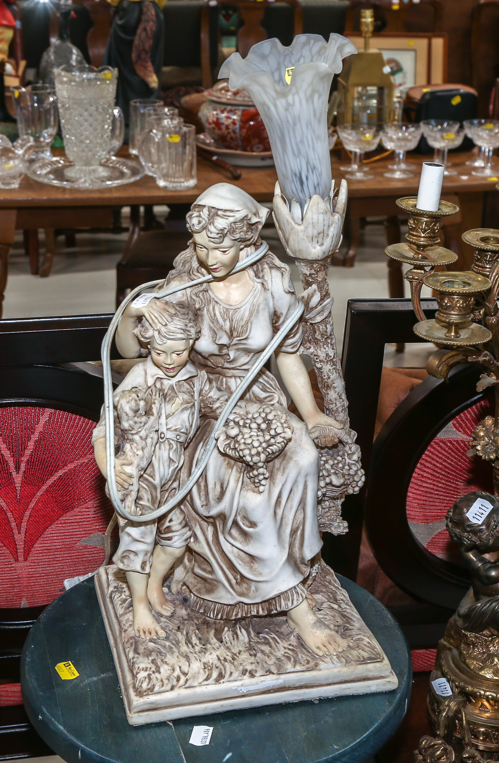 A PAINTED BISQUE FIGURAL LAMP 3rd 2e9d29