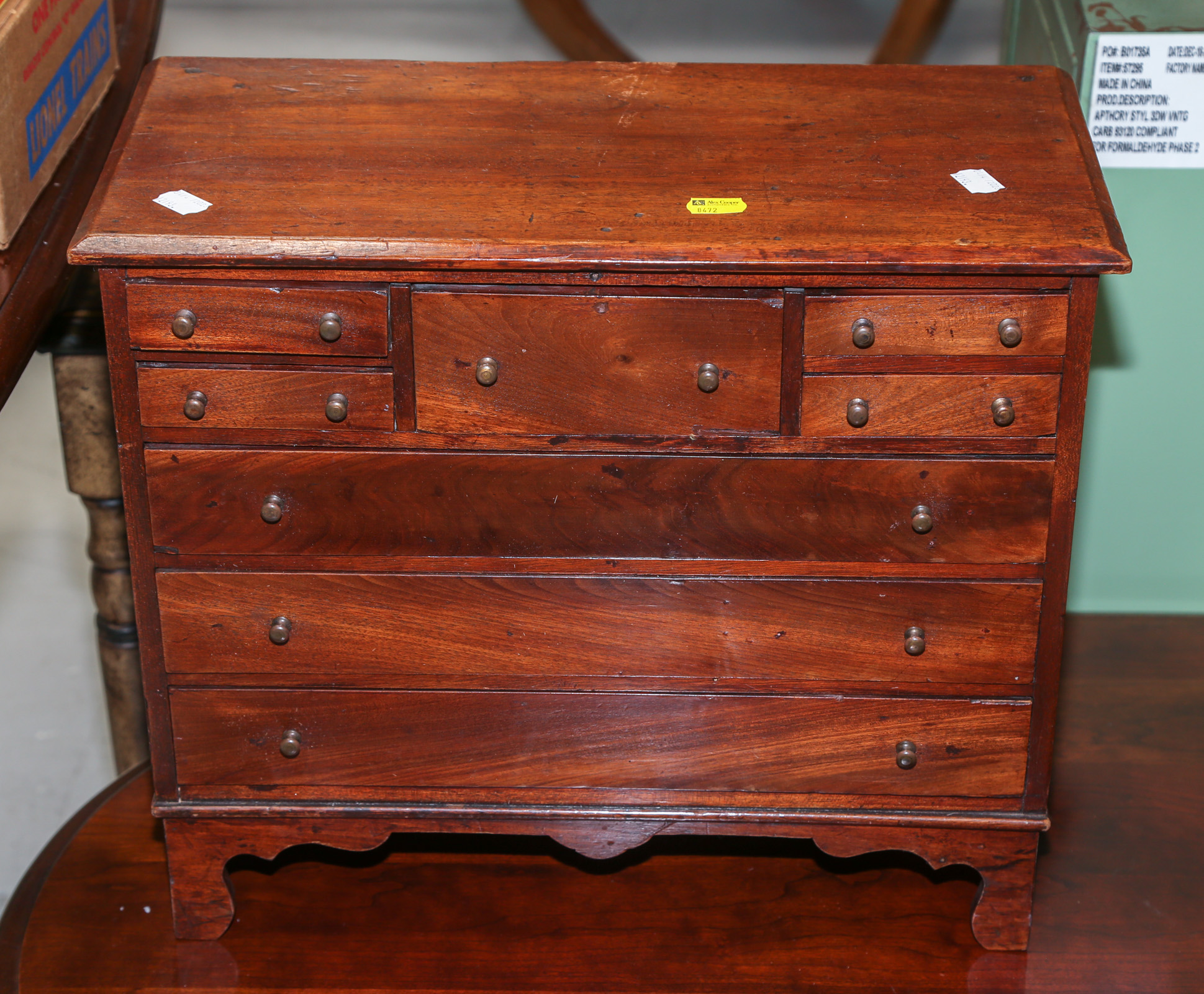 ANTIQUE MAHOGANY MINIATURE CHEST 2e9daa