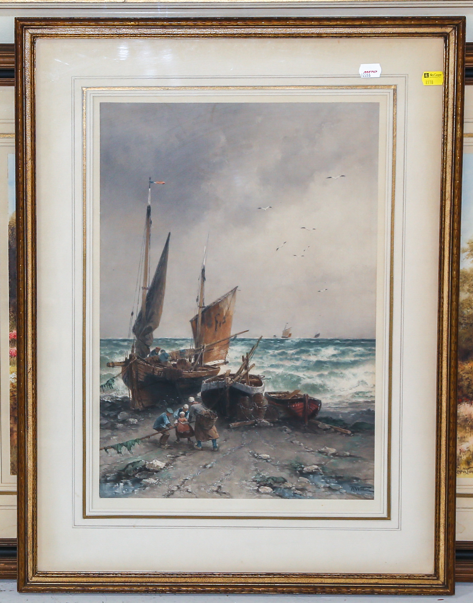 THOMAS WEBER. FISHING BOATS, LITHOGRAPH