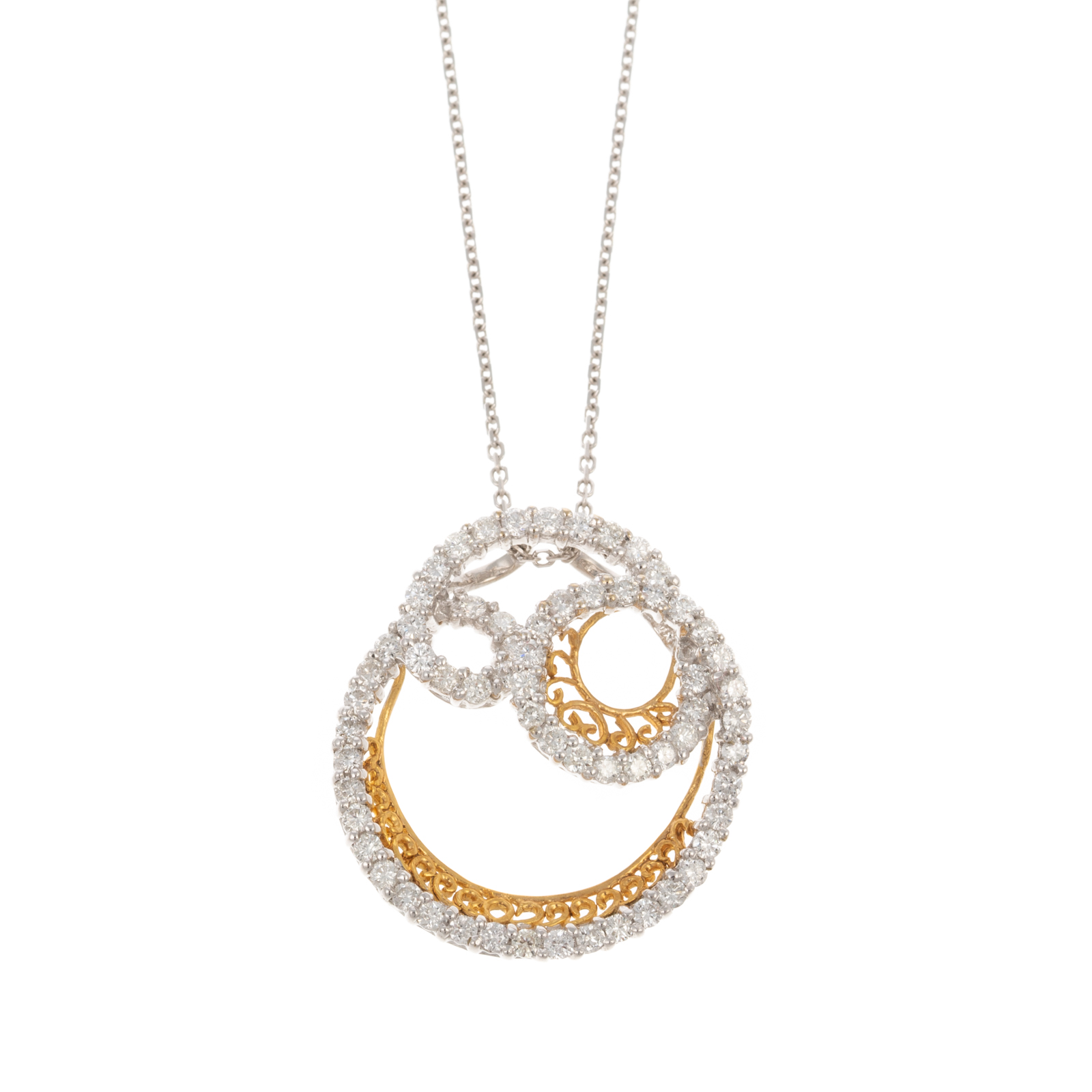 A DIAMOND SPIRAL PENDANT IN 18K