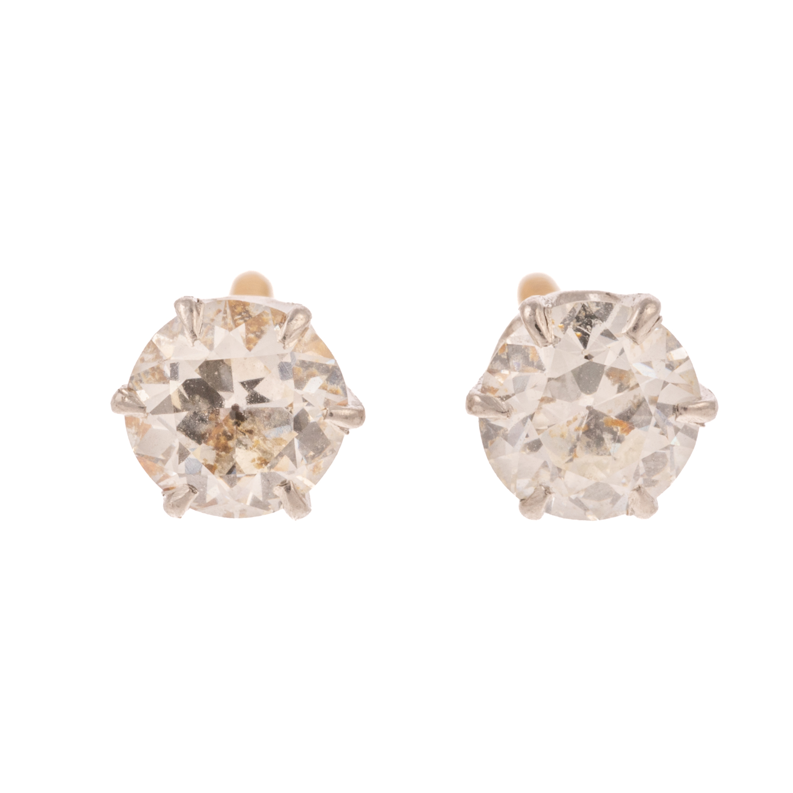 A PAIR OF .78 CTW DIAMOND SOLITAIRE