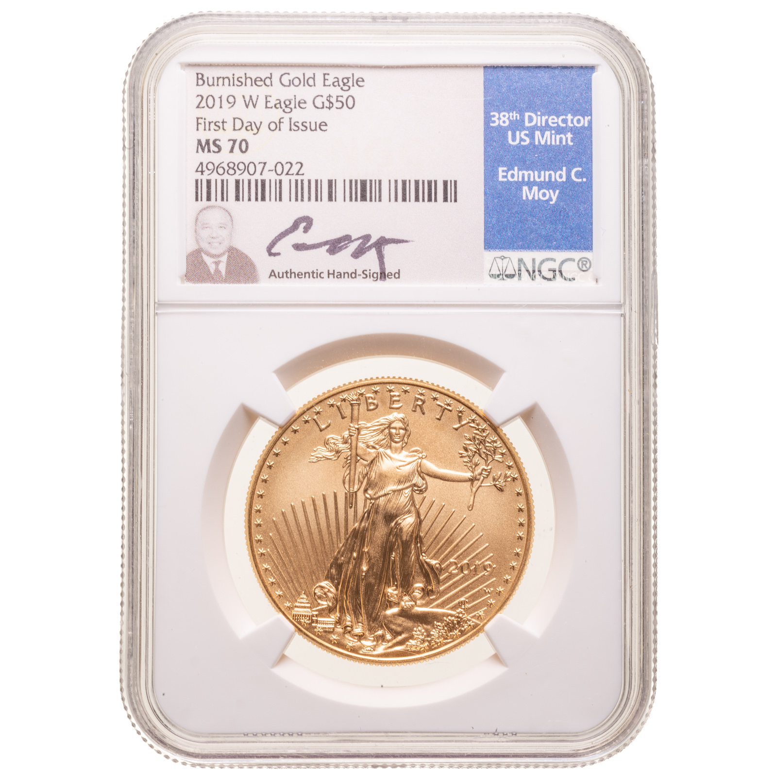 2019 W BURNISHED GOLD 50 NGC MS70 2ea00d